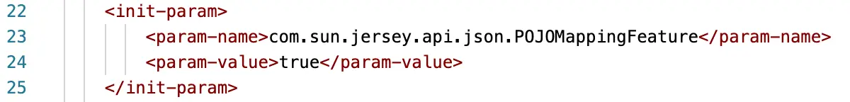 Fig 14. Turn on Jersey-POJOMappingFeature in web.xml configuration